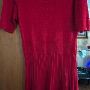 CANDIE'S Red Ribbed  Knit  Sweater Dress Size XL